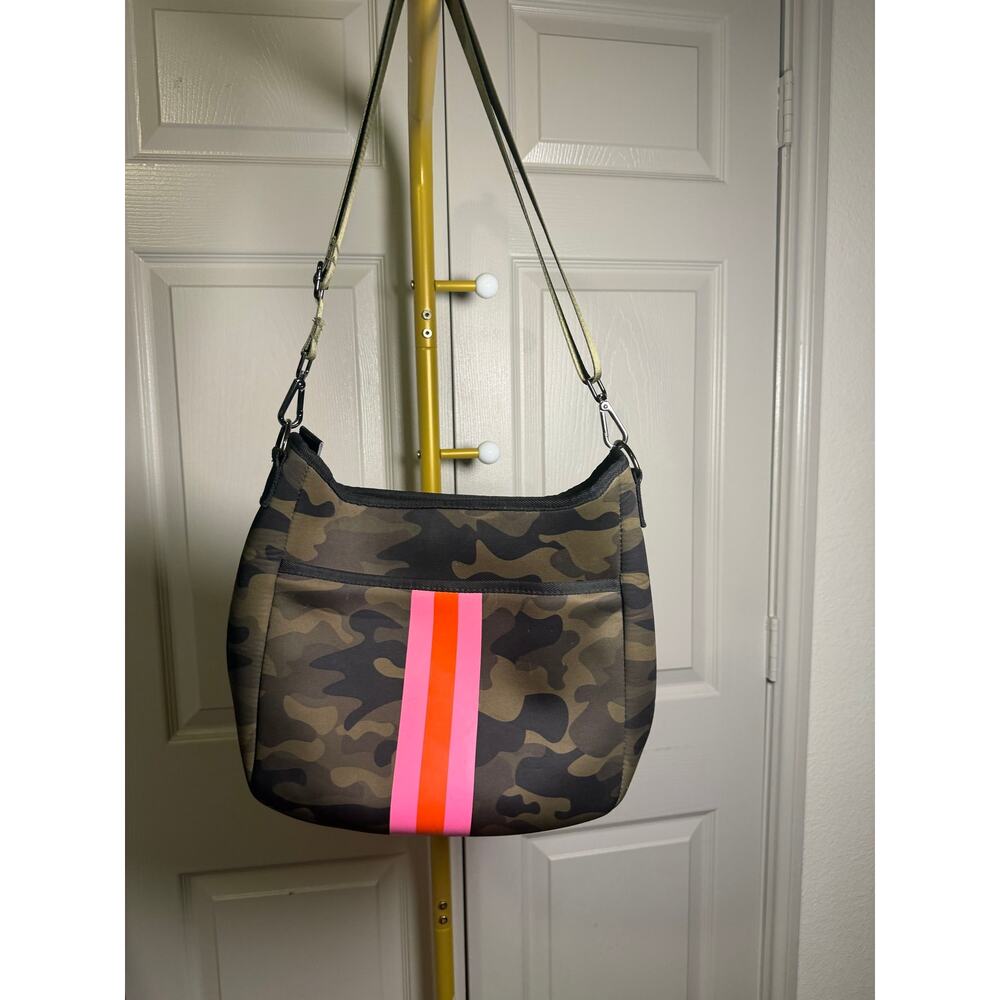 Haute Shore Blake Showoff Neoprene Crossbody Bag In Green Camo